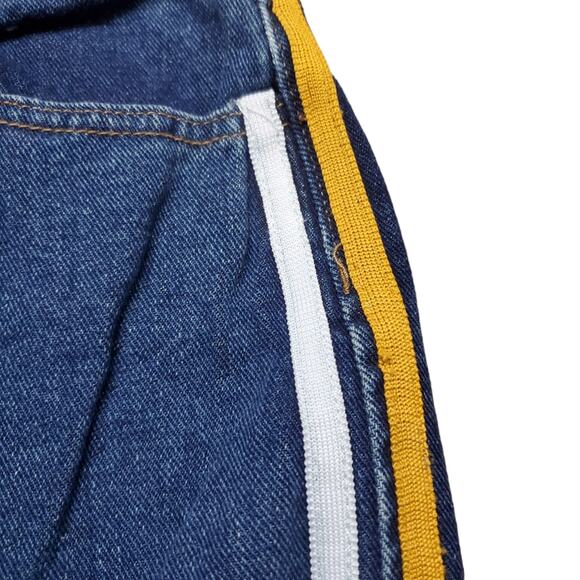 Pacsun Denim Micro Mini Skirt Side Stripe Varsity 100% Cotton Women's Size 28 - Picture 6 of 13